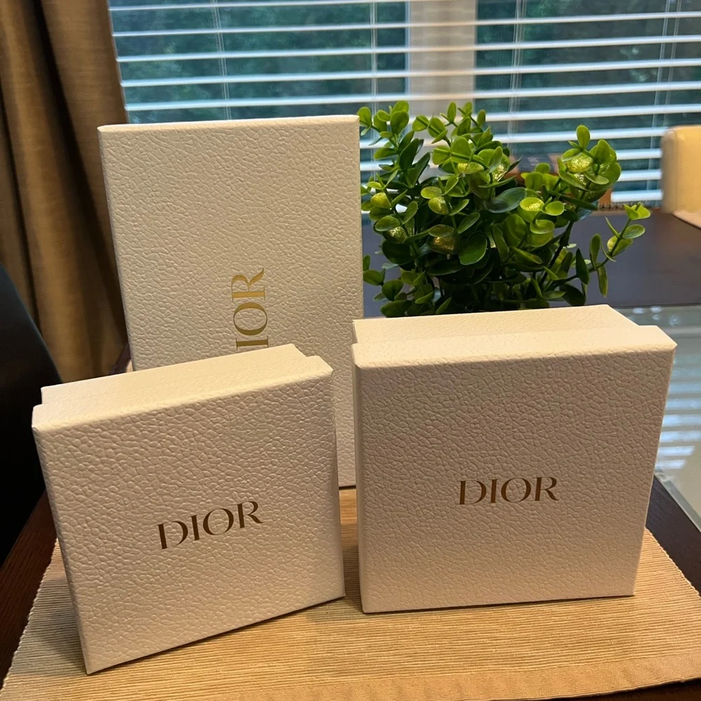 Dior Luxurious White Boxes with Gold Accents
